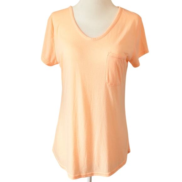 Tek Gear DryTek Athletic Top Size Small Fluorescent Orange Sheer High Low Hem - Picture 1 of 6
